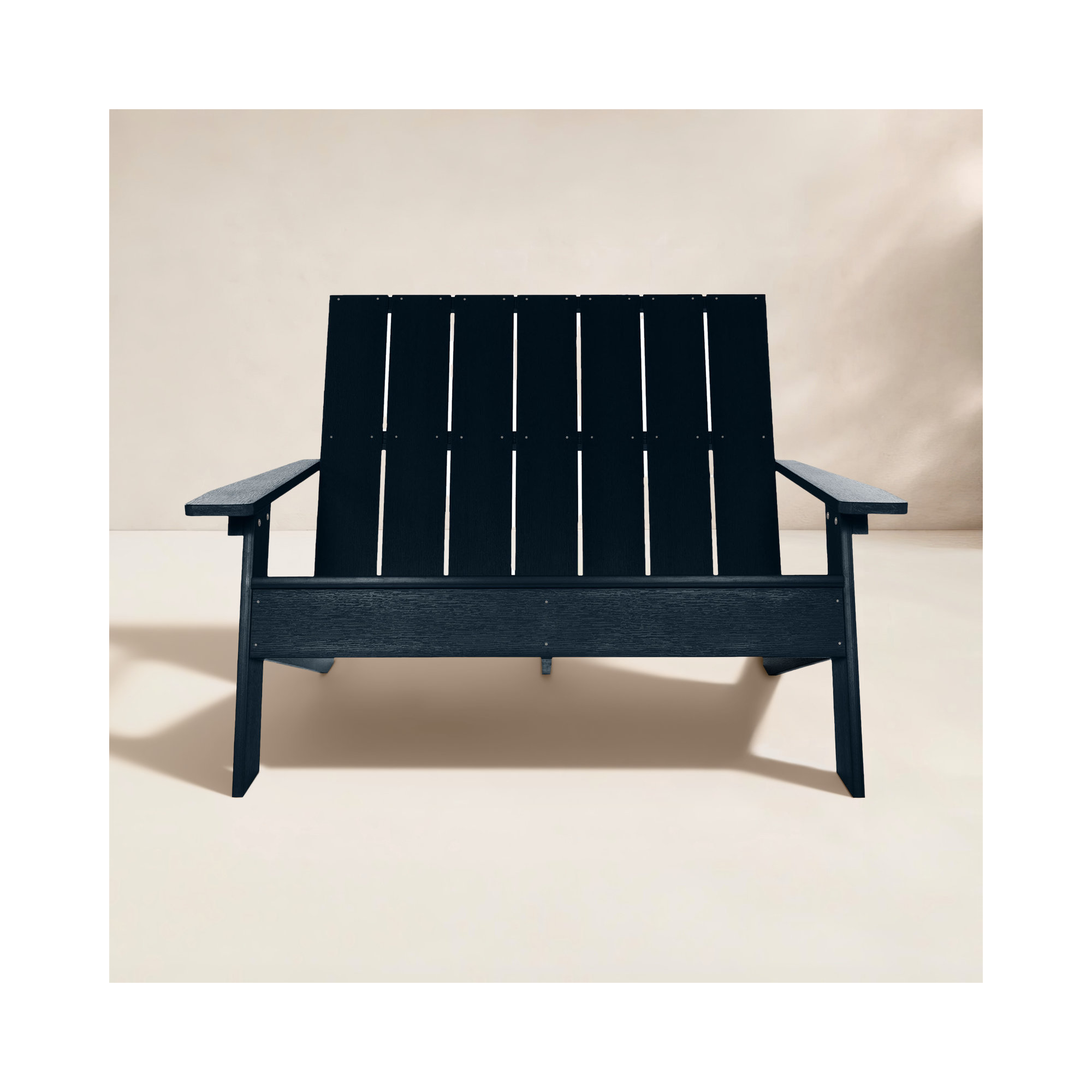 Byrnes Recycled Plastic Double Adirondack Loveseat, Federal Blue