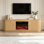 Meuble télé foyer cannelé de style moderne du milieu du siècle, 70 pouces, avec étagères ajustables