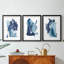 Indigo Collide I - Impression personnalisée de qualité supérieure avec cadre mat - 3 pièces