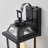 13.7” Black Wall Lantern with Dusk to Dawn Sensor and Textured Glass