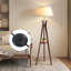 Lampe trépied Mid-Century en bambou avec plateau latéral-191374285