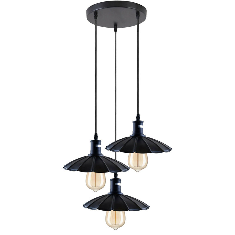 Gary 3 - Light Black Cluster Pendant, Black