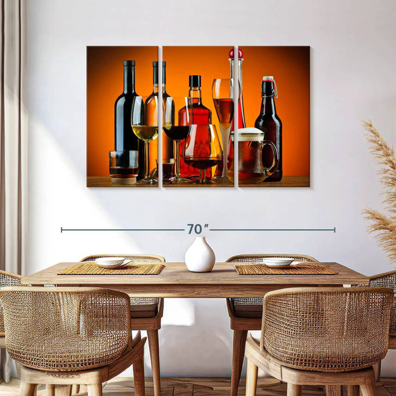 Yarlin Glasses Of Alcohol, 24" H x 38" W