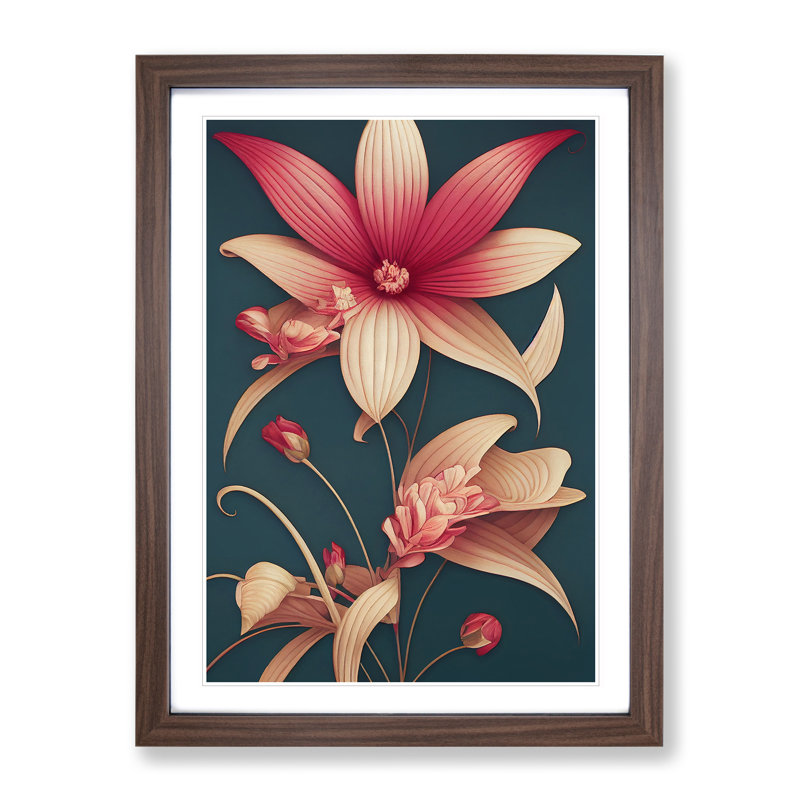 The Mystical Flowers - Single Picture Frame Print, 64cm H x 46cm W x 2cm D, Walnut Framed