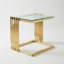 Ensemble de 2 tables basses dorées, plateau en verre trempé avec structure en acier inoxydable 201, table basse moderne pour le salon et la chambre à coucher