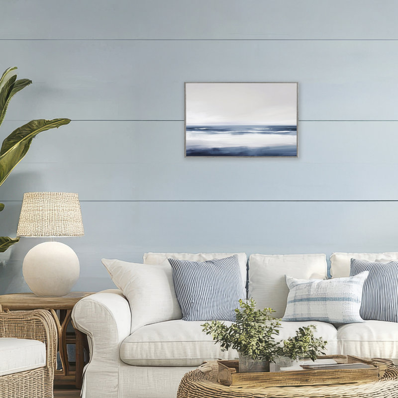 Estampe numérique Surfriders Beach, dessin par Amanda Tsoukanelis, H 16 po x l 24 po, Estampe numérique Farmhouse