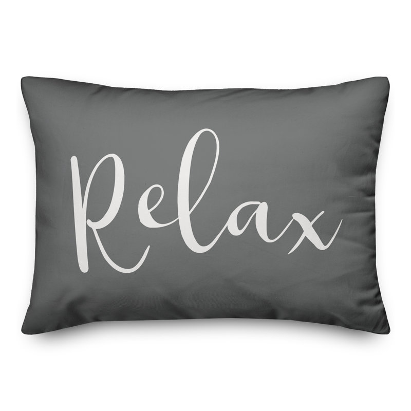 Outdoor Throw Pillow, Dark Gray/White