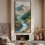 Grandes impressions sur toile encadrées - Cascade de montagne, paysage, forêt tranquille, impression d'aquarelle - 60 po x 20 po, 60 po x 30 po-1227898158-1227898155
