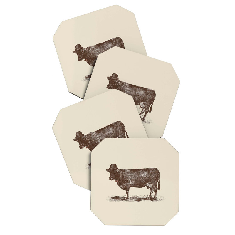 Wood 4 Piece Coaster Set