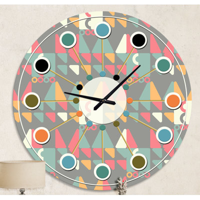 Retro Abstract Design V - Mid-Century Modern wall clock