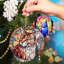 Ornement de chat, décoration de Noël, décoration de Noël, idée de cadeau de fête, souvenir d'héritage, céramique ronde, échange de cadeaux, cadeau de babiole, idée de cadeau, chat