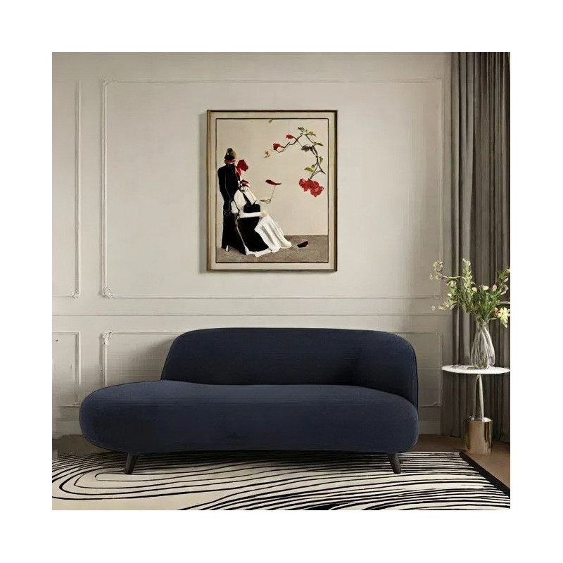 Méridienne simple au design créatif et moderne, Orienté à droite, Bleu très foncé