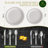 Compostable Disposable Paper Plates Combo and Utensil Set - 25 Sets