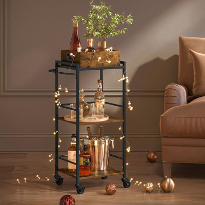 Kitchen Serving Cart With Removable Tray, 3-Tier Kitchen Utility Cart by 17 Stories