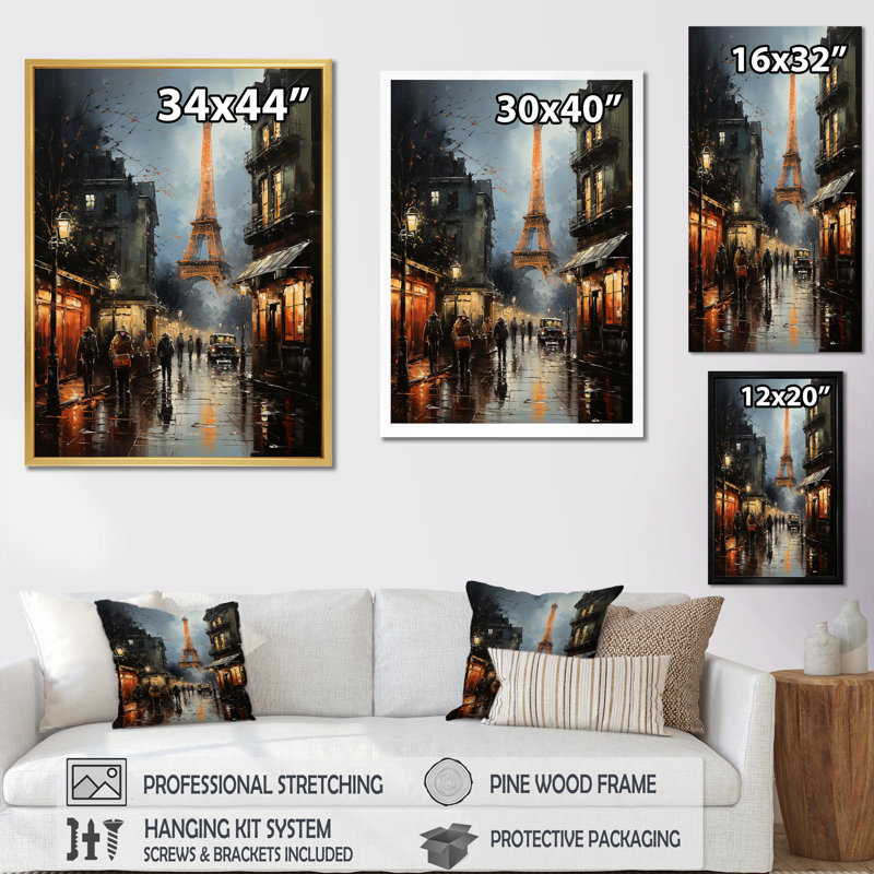 Boulevards de la Tour Eiffel, Paris I, Cadre photo noir simple, H 32 po x l 24 po x P 1 po