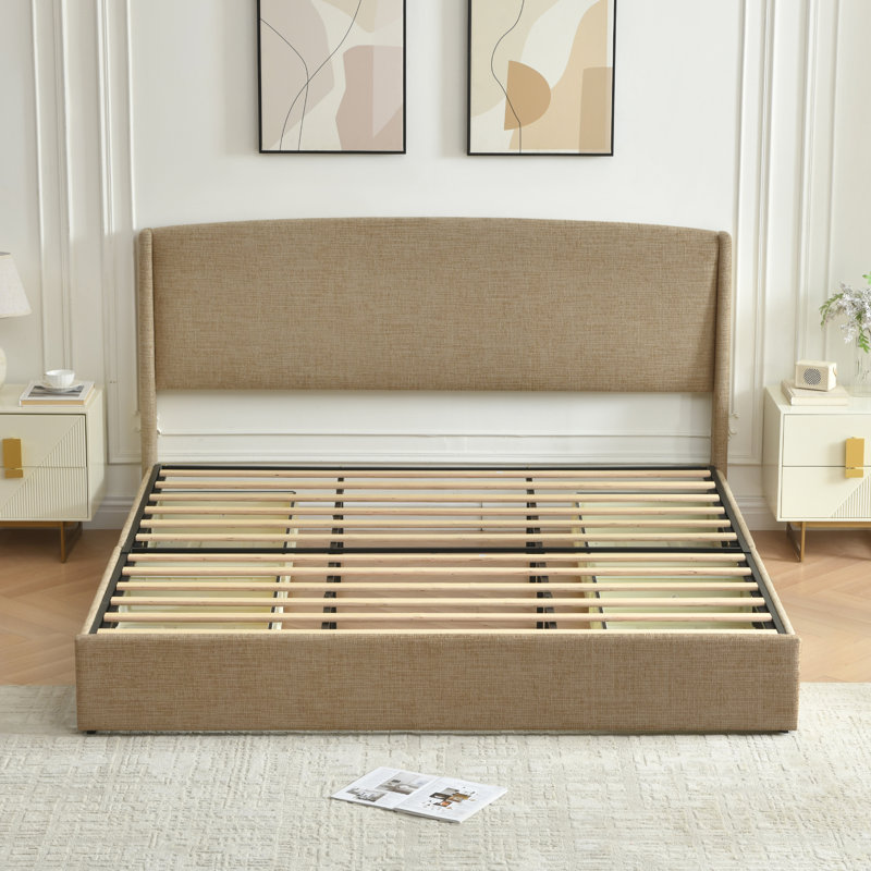 Braya Upholstered Platform Storage Bed With 4 Drawers