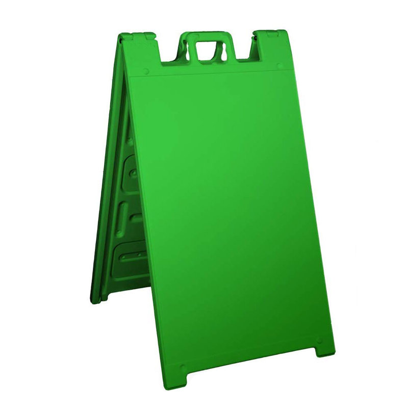 Enseigne portable pliable à double face pour trottoir, Vert
