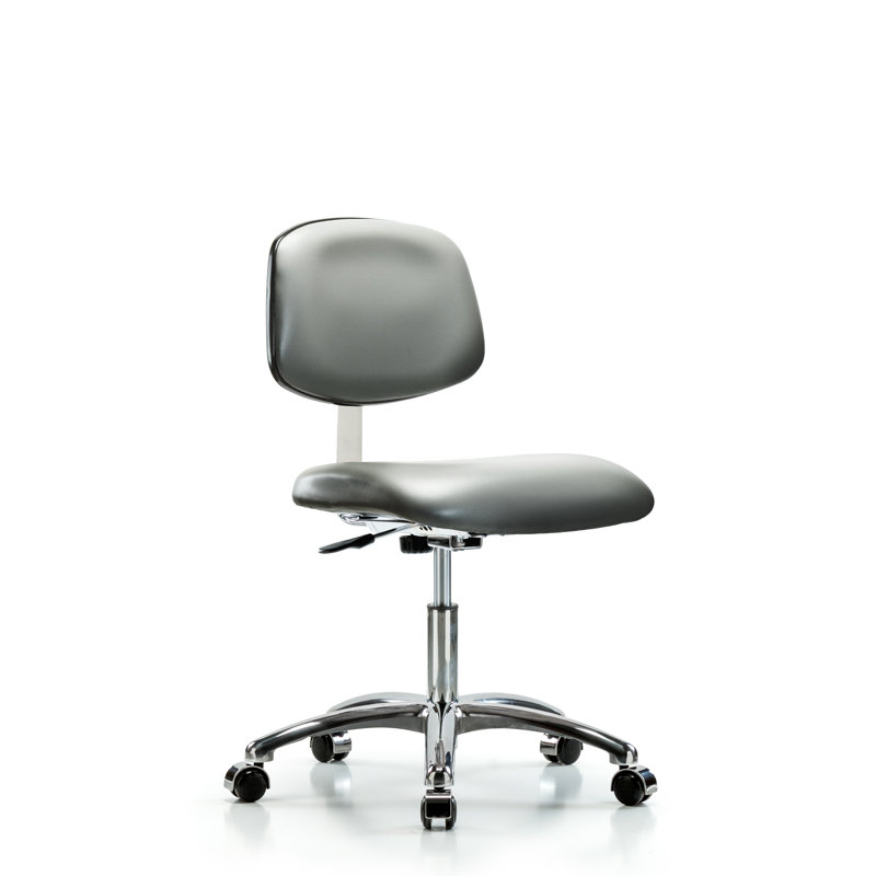 Chaise de travail ergonomique Angol, Roulettes, Gris clair