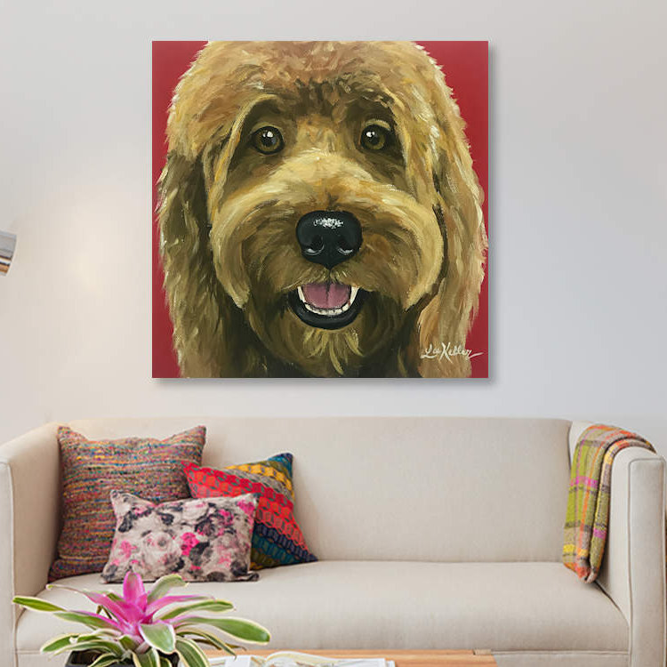 « nikki the goldendoodle », reproduction d’impression sur toile, H 12 po x l 12 po x P 0,75 po, Toile tendue