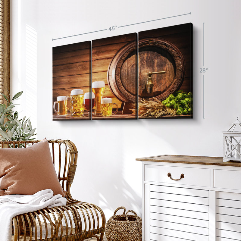 " Beer Barrel ", 28" H x 45" W x 1.25" D