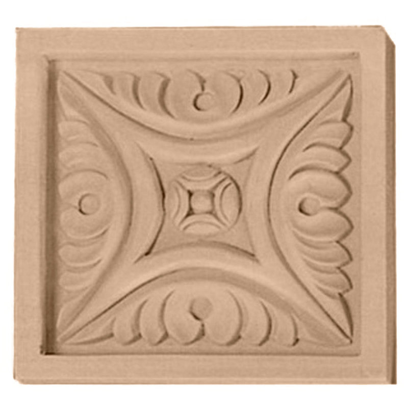 Middlesborough 5.125'' H x 5.125'' W x 875'' D Wood Rosette Applique
