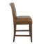 Tabouret d'appoint - Chaise de comptoir de 24 pouces, structure en bois brun, siège rembourré en similicuir