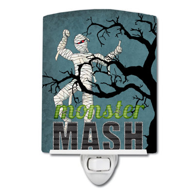 Monster Mash with Mummy Halloween Ceramic Night Light