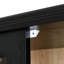 Vitrine avec rangement 73 73 po H, armoire Mid-Century moderne avec portes en verre, armoire vitrée pour couloirs, cuisine et bureau - noir