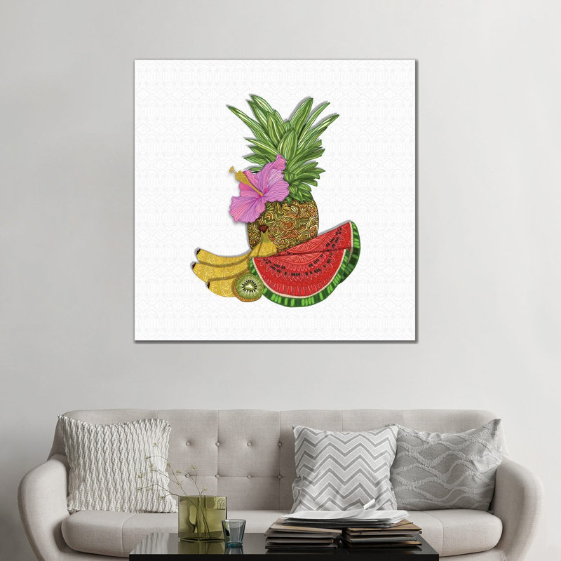 «Fruit Salad» par Angelika Parker, impression, H 48 po x l 48 po x 1,5 po, Toile tendue, Aucun mat
