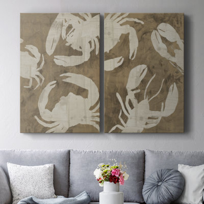 Toile tendue avec châssis en crustacés grain de bois I-Premium - prête à être accrochée