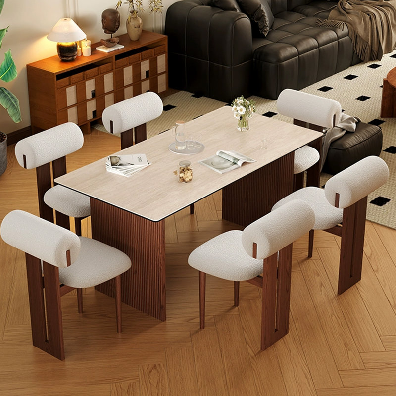with Solid Wood Base Dining Table, 29.53" H x62.99" W x31.5" D