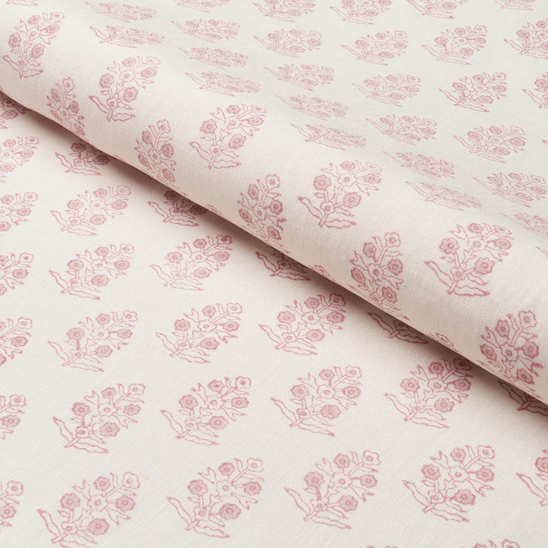 Aditi Hand Blocked Print Fabric, Blush