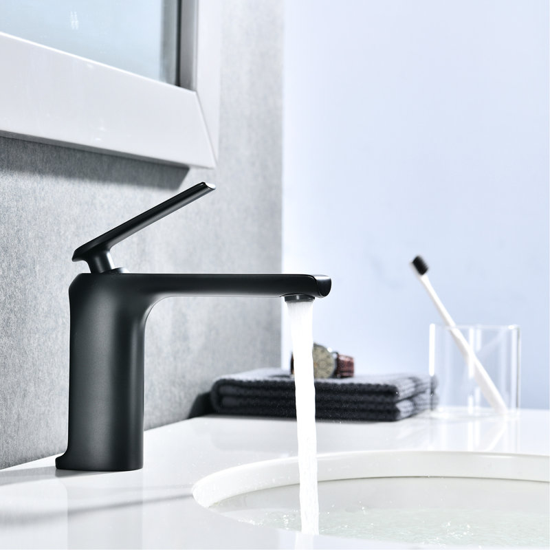 Robinet de lavabo de salle de bain noir mat - Monotrou, fabrication en laiton massif, maintient l'hygiène et offre un accès facile à l'eau pour l'usure, ajoute de l'élégance aux salles de bain