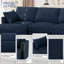 Canapé modulaire en chenille de 84 po avec repose-pieds réversible, canapé moderne avec coussin rembourré, canapé 3 places confortable pour le salon et le bureau-1832654105