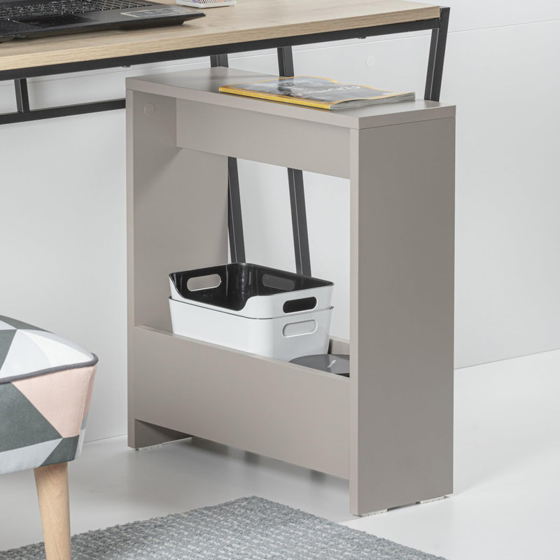 Side Table with Storage, Light Mocha