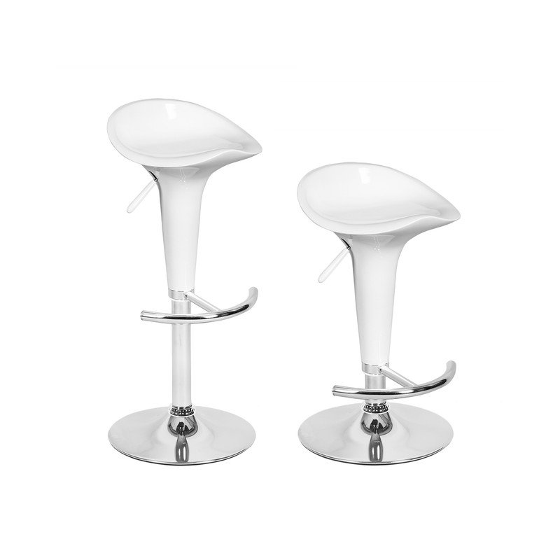 Hazleton Swivel Adjustable Height Counter Stool, White