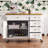 52'' Kitchen Island With Drop Leaf, Wheels,Spice Rack, Towel Rack,Adjustable Shelf-1929788524