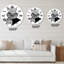 Feuille de palmier tropical avec formes géométriques abstraites I - horloge murale moderne-60329279