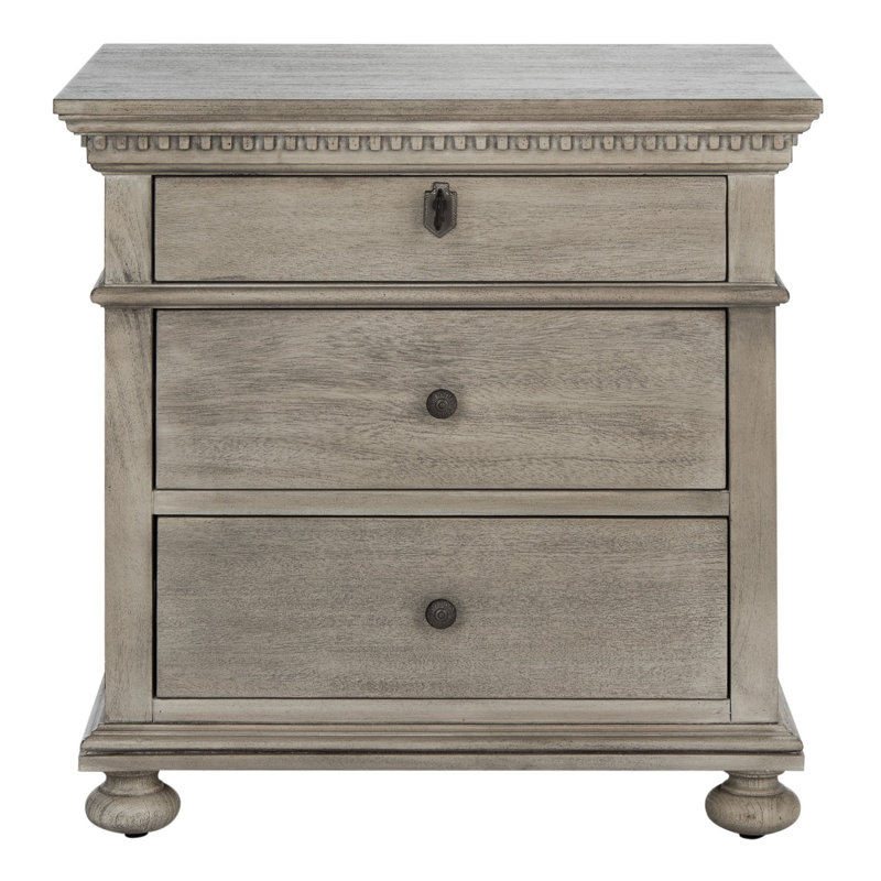 Table de chevet 3 tiroirs Ceri, Beige