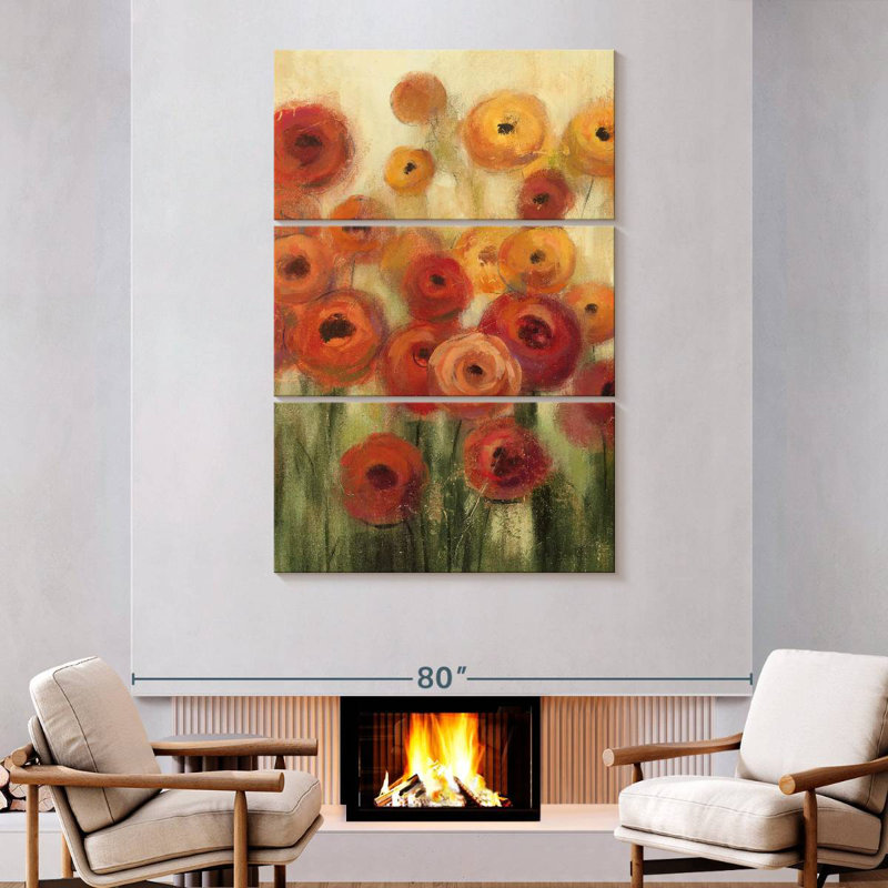 Harnek Ranunculi Field II, 74" H x 48" W
