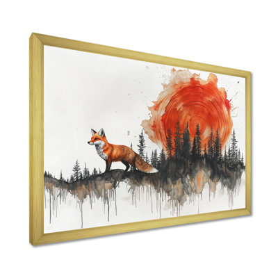Silent Fox In Forest Landscape III - Fox Wall Art