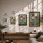 Blooms In Striped Vase Botanical - Print-1755547143-1755547142