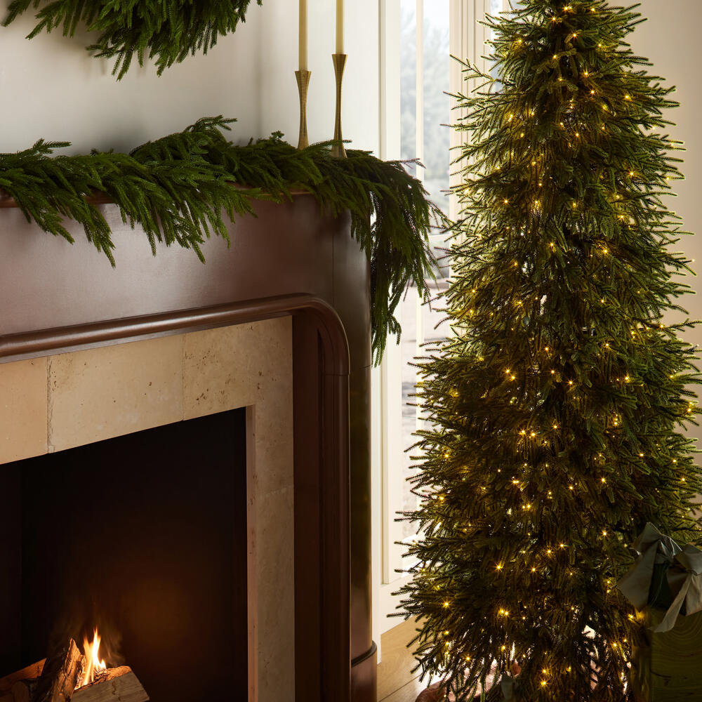 Pre-Lit Noble Fir Christmas Tree, 6.5' H