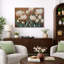 Œuvre florale de tulipe beige chaud, chambre à coucher, impression sur toile encadrée-126545873-126545870