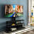 Black Tempered Glass Tv Stand With Multi Adjustment For 32 - 65 Inch Tvs Multi-Functional Options And Practicality