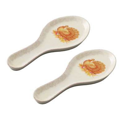 2-Piece Glitter Turkey Spoon Rest