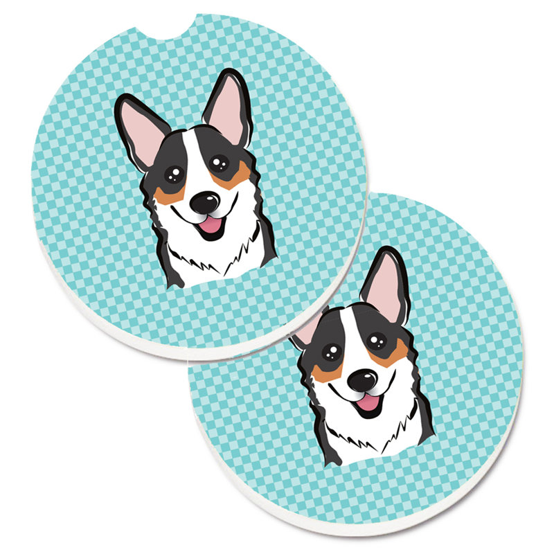 Sous-verre Retriever, Bleu, Corgi noir