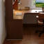 Nut-brown L-Shaped Solid Wood writing desk-118509564-118509560