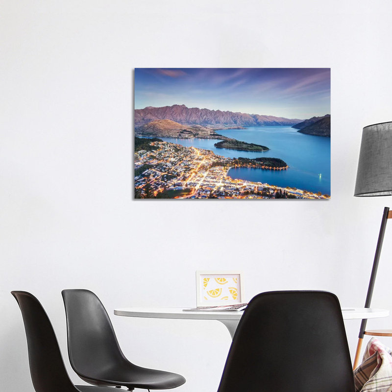 Queenstown At Dusk, New Zealand by Jacques Pilon - Wrapped Canvas Print, 101.6 cm H x 66.04 cm W x 3.175 cm D