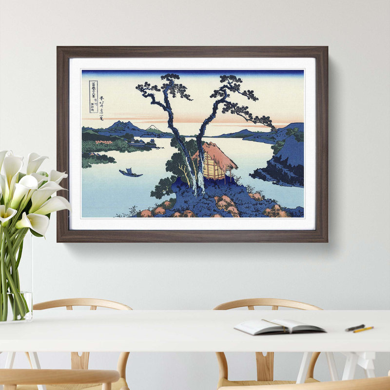 A View Of Mount Fuji Across Lake Suwa by Katsushika Hokusai - Single Picture Frame Painting, 45cm H x 63cm W x 2cm D